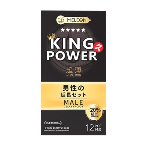 Bao cao su Meleon King Power Ultra Thin - Kéo dài thời gian thêm 20% siêu mỏng - Hộp 12