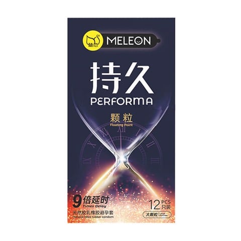 Bao cao su Meleon Performa Floating Point - Kéo dài thời gian gấp 9 lần hạt nổi - Hộp 12