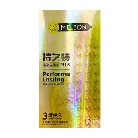 Bao cao su Meleon Performa Lasting 3 Times - Hạt nổi lớn kéo dài thời gian gấp 3 lần -