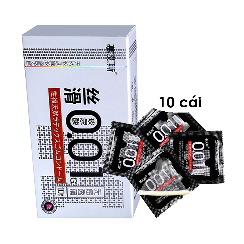 Bao cao su Muaisi 0.01 Trắng - Siêu mỏng 0.01mm - Hộp 10 cái