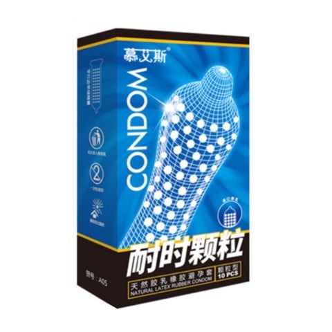 Bao cao su Muaisi Xanh Dương - Nhiều gel gai li ti - Hộp 10 cái