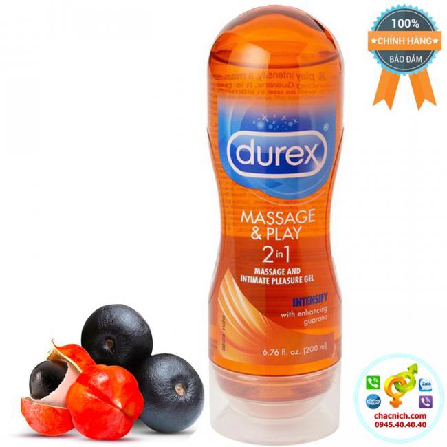 Gel Bôi Trơn Massage Toàn Thân Durex 2in1 Tinh Chất Guarana Intensify