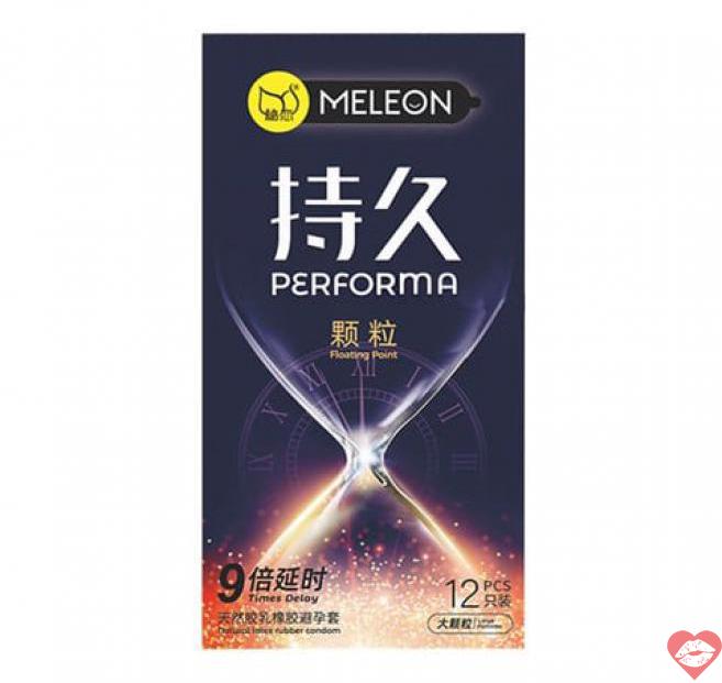Bao cao su Meleon Performa Floating Point - Kéo dài thời gian gấp 9 lần hạt nổi - Hộp 12