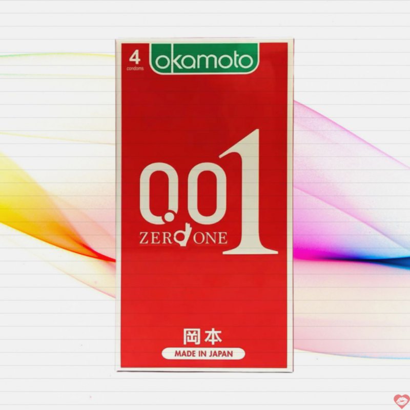 Bao cao su Okamoto 0.01 PU siêu mỏng tàng hình truyền nhiệt thật 